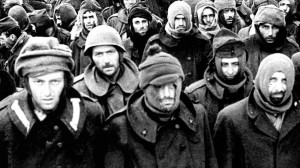 Create meme: prisoners of war, photo of German prisoners broken near Moscow, Romanian prisoners of war photo