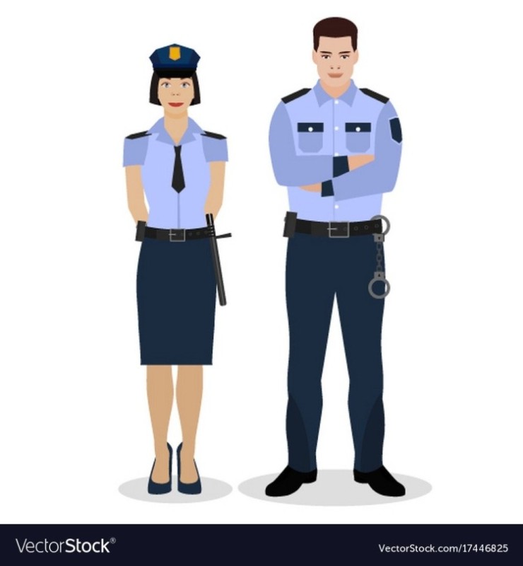Create meme: drawing of a policeman, police vector, police uniform illustration