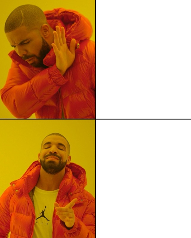 Create meme: drake meme, rapper Drake meme, template meme with Drake