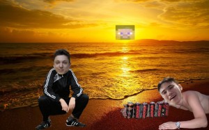 Create meme: sea sunset, People, sunset on the sea