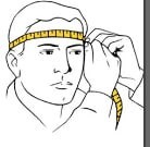 Create meme: head measurement for helmet, measuring the head for the hat, measuring the head for the hat