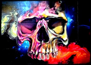 Create meme: graffiti, skull, Zz