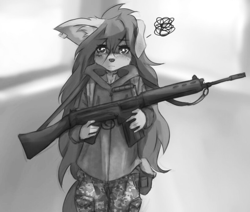 Create meme: furry fendomy , furry with weapons, furry art 