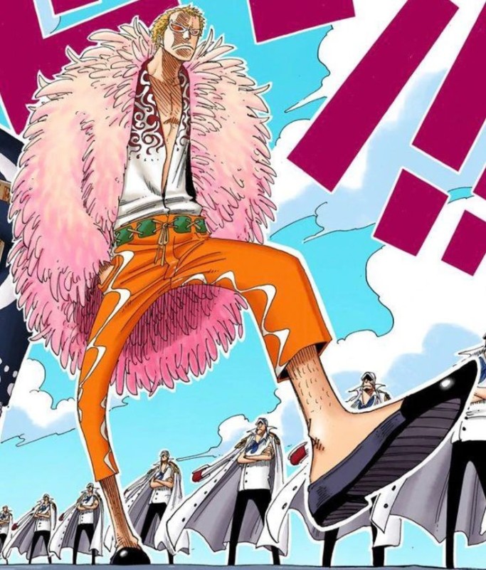 Create meme: doflamingo van pease, don quixote to flamingo van pease, doflamingo