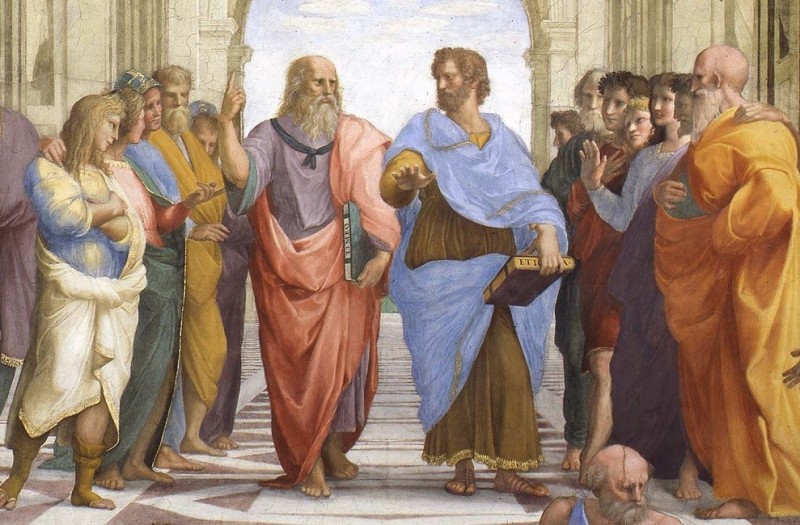 Create meme: fresco of the raphael school of athens, raphael santi athens school, Raphael's painting The Athenian School