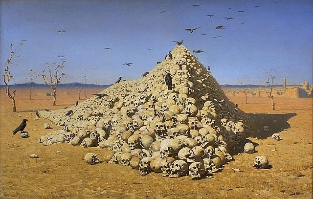 Create meme: picture Vereshchagin the apotheosis of war, The apotheosis of war picture, the apotheosis of war-Vasily Vereshchagin