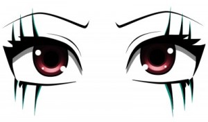 Создать мем: наброски глаз аниме, рисунок, страшные глаза аниме