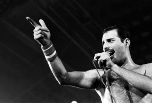 Create meme: sacha baron cohen, queen live, Freddie mercury