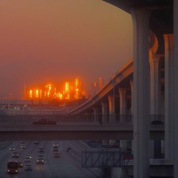 Create meme: smog in Krasnoyarsk in 2021, Crimean bridge , evening Los Angeles