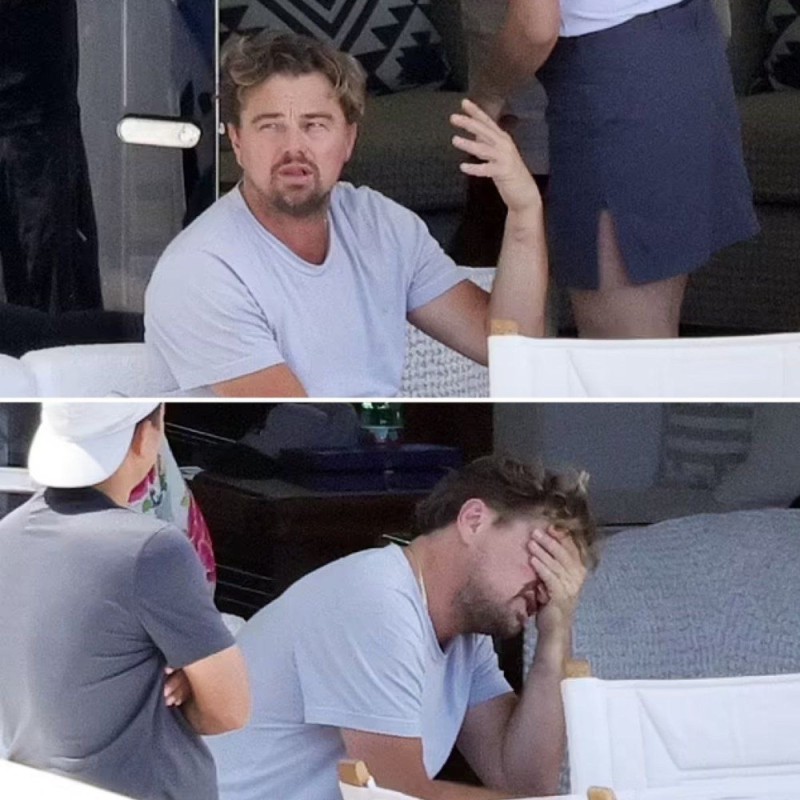 Create meme: leonardo dicaprio, smoking leonardo dicaprio, Leonardo DiCaprio and his girls