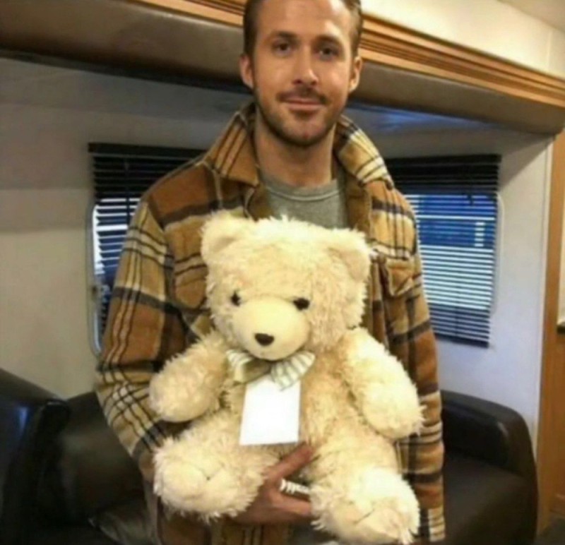 Create meme: ryan gosling , Ryan Gosling , Ryan Gosling with a bear