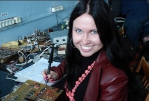 Create meme: woman, soldering iron, girl