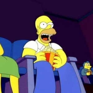Create meme: homer simpson, Homer Simpson Popcorn