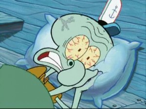 Создать мем: спящий сквидвард мем, spongebob squarepants, squidward tentacles
