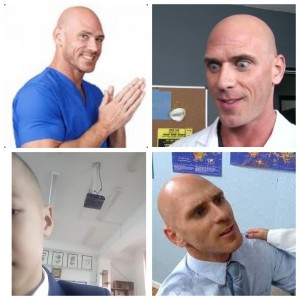 Create meme: bald of brothers plumber, bald from brazzers masseur, johnny sins s