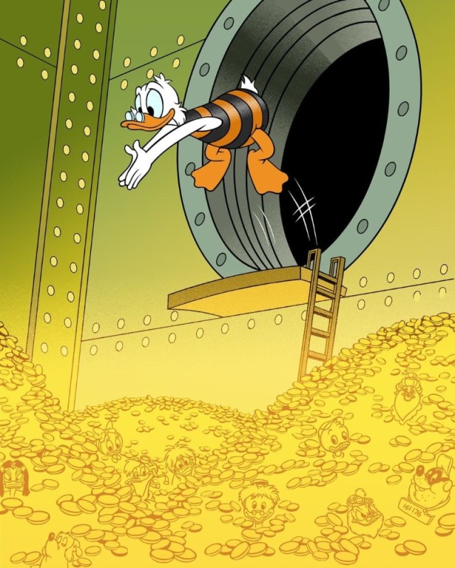 Create meme: Scrooge McDuck in gold, Scrooge McDuck , scrooge mcduck art