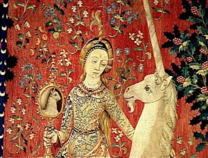 Создать мем: дама с единорогом, дама с единорогом рафаэль, картины эпохи средневековья
