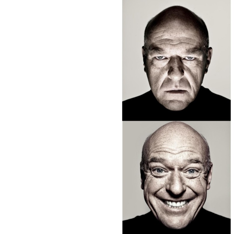 Create meme: face portrait, the human face , dean norris meme