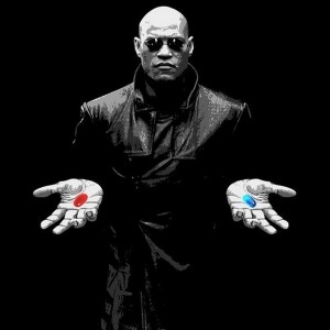 Create meme: matrix Morpheus pills, red and blue pill, matrix Morpheus