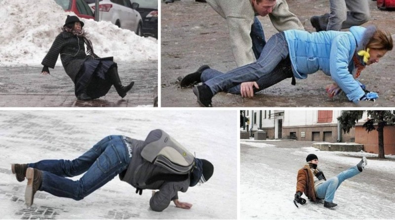 Create meme: slipped on the ice, ice , slipped 