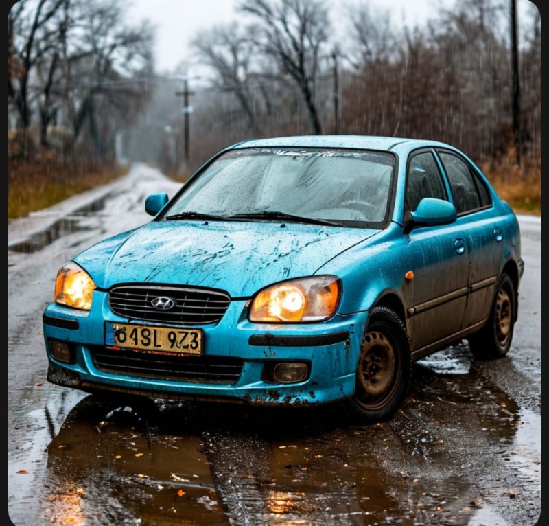 Создать мем: машина хундай акцент, машина хендай акцент, hyundai accent 2003