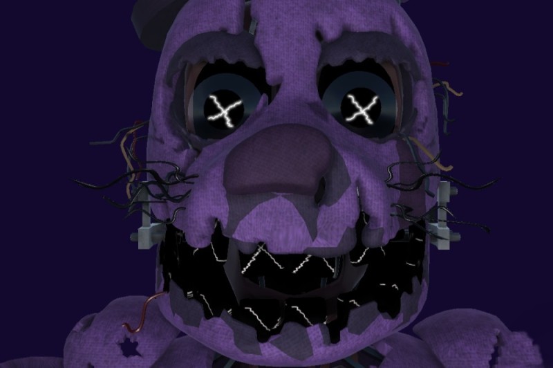 Create meme: five nights at freddy's, purple springtrap sfm, Purple Freddy's head