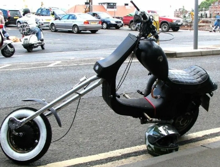 Create meme: scooter chopper, chopper from a scooter, custom scooter