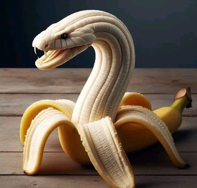 Create meme: banana , banana snake, The royal banana python