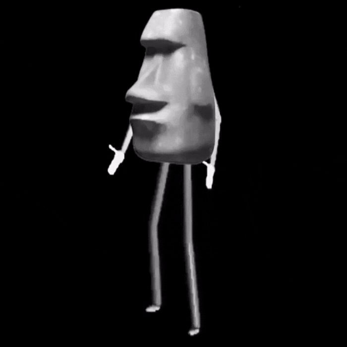 Moai In A Suit Drinking  Fino Señores /🗿 Moai Head Emoji and