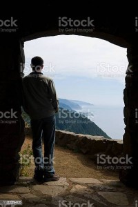 Create meme: window, people, mountains