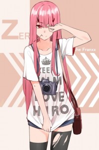 Create meme: franxx zero two, anime girl, cute in France