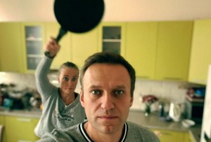 Create meme: Alexei Navalny with his wife, Navalny with his wife, male