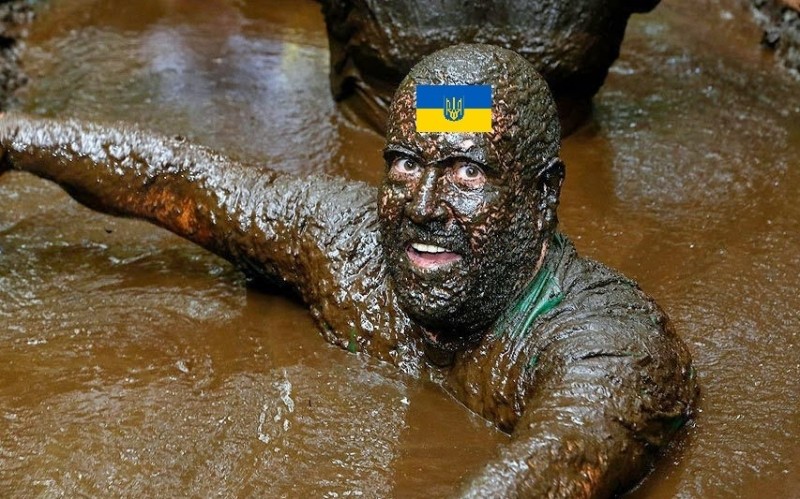 Create meme: dirt, face in the mud , the man in the mud