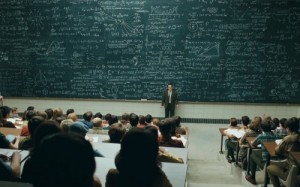 Create meme: Professor, University, a blackboard with formulas