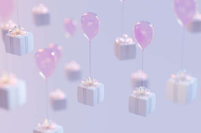 Создать мем: стильные открытки с днем рождения, день рождения красивые, white gift box balloon