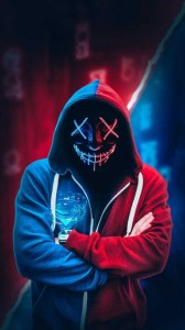 Create meme: neon mask wallpaper, Male