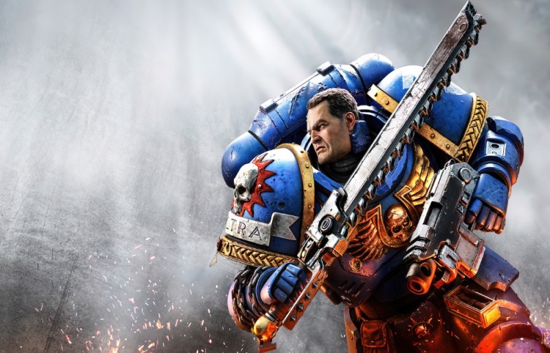 Create meme: Captain Titus space Marine 2, warhammer ultramarines, Warhammer Space Marine