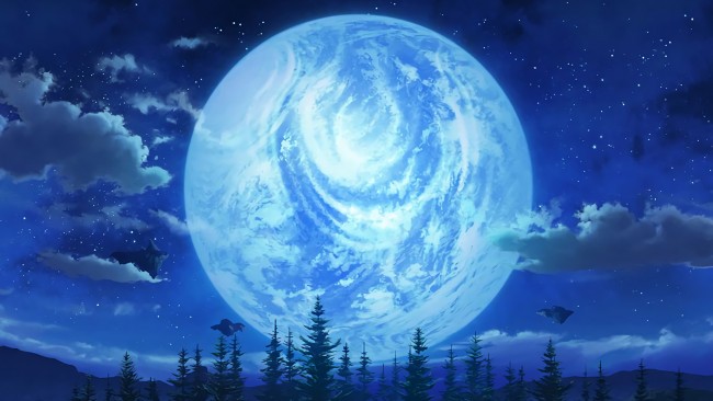 Create Meme Blue Anime Background Moon The Moon Anime Landscape Moon Pictures Meme Arsenal Com