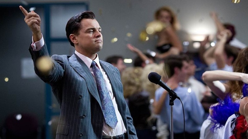 Create meme: Leonardo DiCaprio the wolf of wall, wall street, Jordan Belfort 