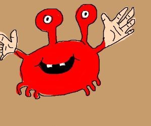 Create meme: crab drawings, crab , cartoon crab