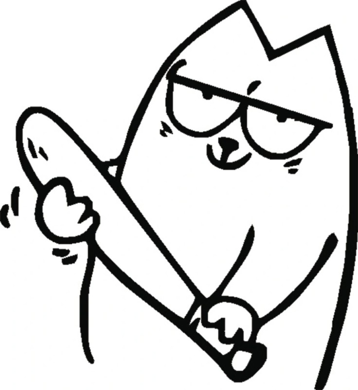 Create meme: Simon's cat, Simon the cat with a bat, Simons cat ai 92