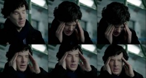 Create meme: Sherlock cumberbatch, Sherlock thinks meme, Sherlock