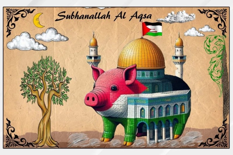 Create meme: muslim pig, palestine meme, storming of the Al Aqsa Mosque