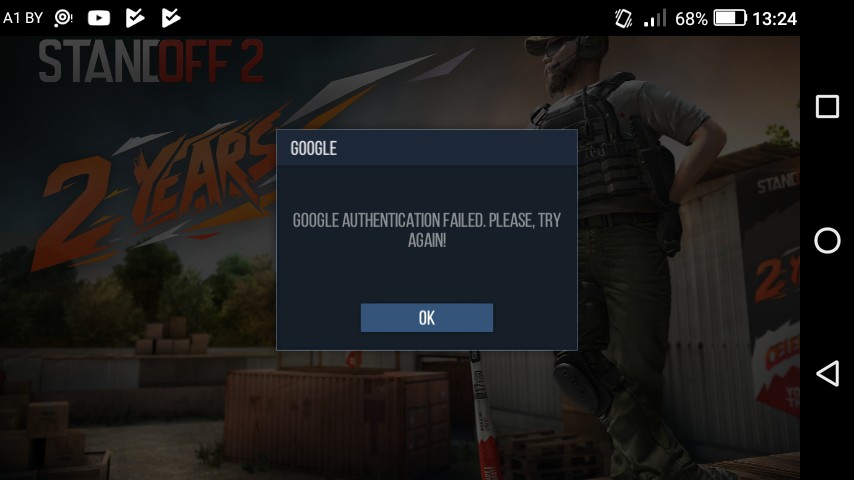 Google authentication failed please try again стандофф 2 что делать