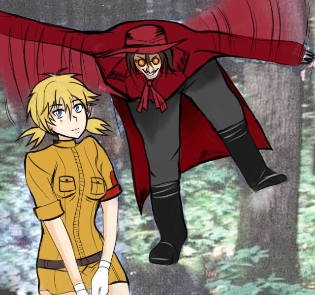 Create meme: hellsing victoria Seras and Alucard, alucard anime, hellsing anime