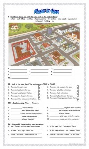 Создать мем: Страница с текстом, places in town worksheets, in town