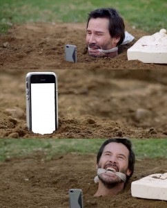 Create meme: Keanu Reeves is buried, meme with Keanu, meme with Keanu buried
