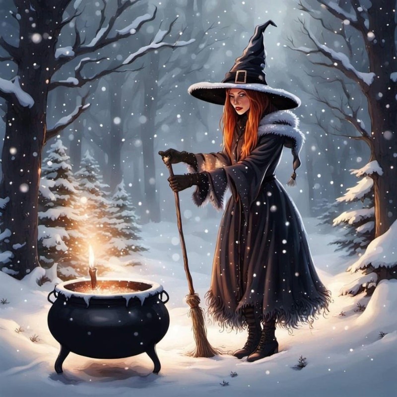 Create meme: the image of a witch, The witch is brewing a potion, beautiful witch