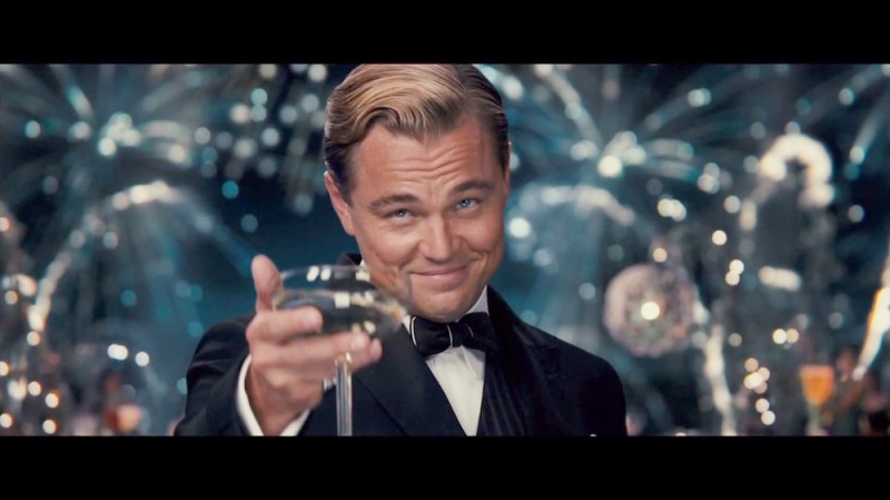 Create meme: Leonardo DiCaprio the great Gatsby, the great Gatsby , leonardo dicaprio's meme with a glass