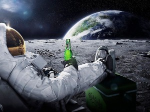 Create meme: astronaut in space, astronaut with a beer